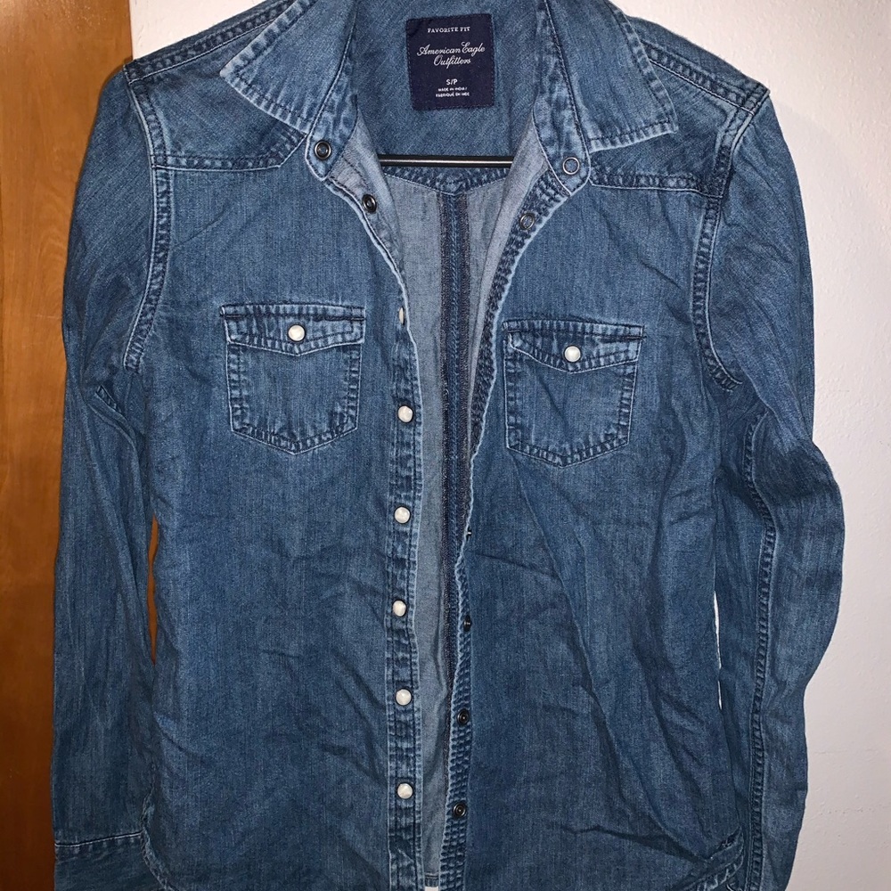 American Eagle Button Down Jean Shirt